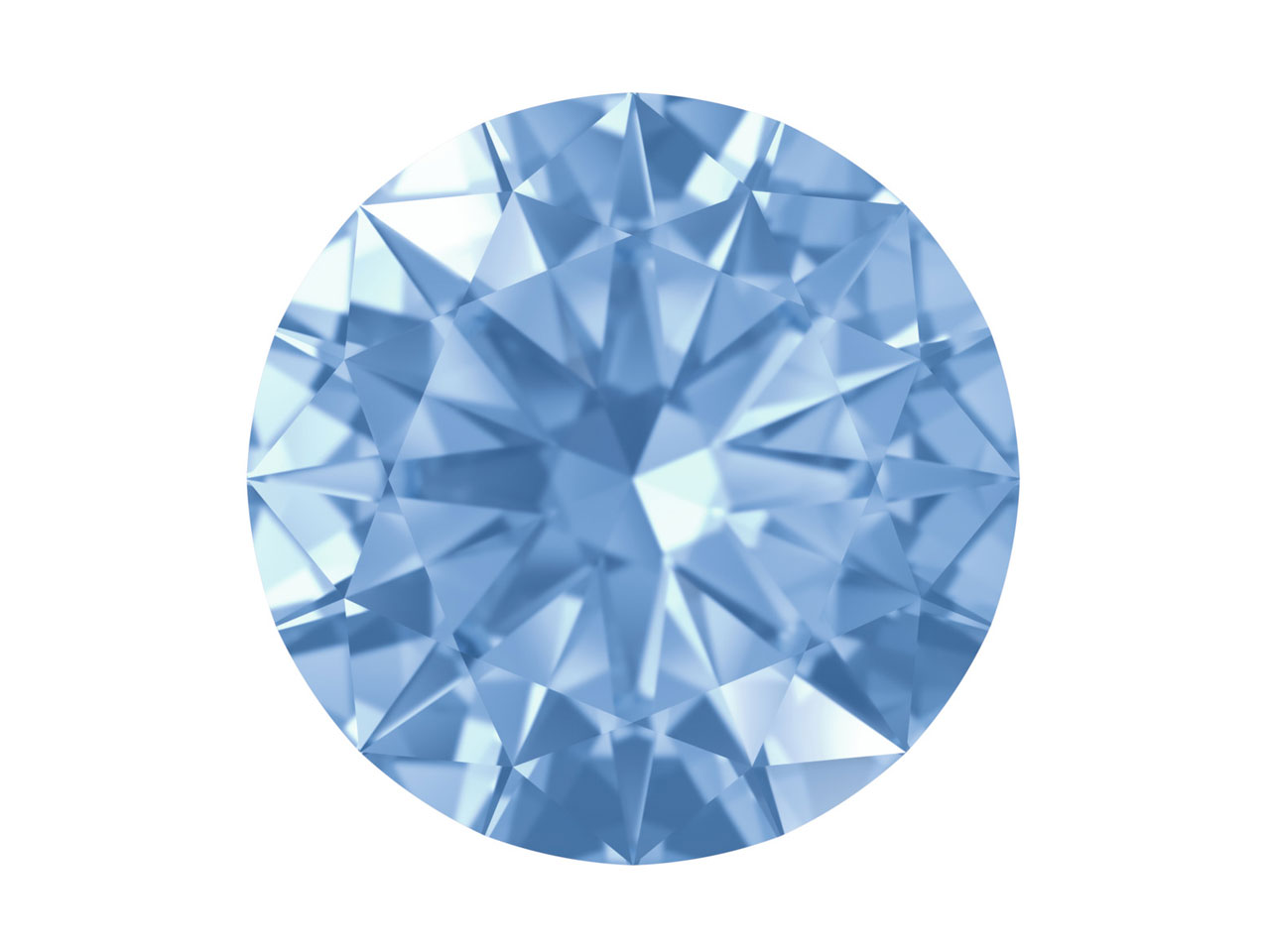 Swarovski Gemstones Blue Sapphire Round Brilliant Cut 1mm Very Light