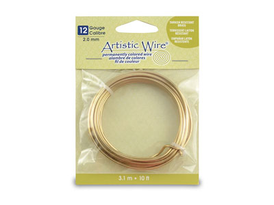 Beadalon Artistic Wire 12 Gauge    Tarnish Resistant Brass 2.0mm X    3.1m