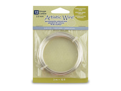 Beadalon Artistic Wire 12 Gauge    Silver Plated 2.0mm X 3.1m