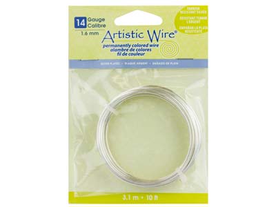 Beadalon Artistic Wire 14 Gauge    Silver Plated 1.6mm X 3.1m