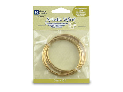 Beadalon Artistic Wire 16 Gauge    Tarnish Resistant Brass 1.3mm X    3.1m