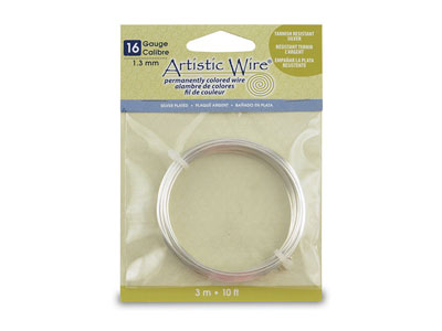 Beadalon Artistic Wire 16 Gauge    Silver Plated 1.3mm X 3.1m