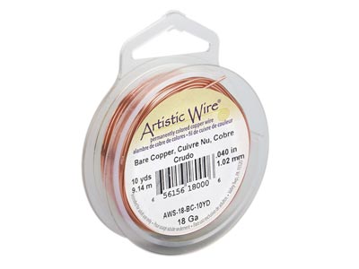 Beadalon Artistic Wire 18 Gauge    Bare Copper 1.0mm X 9.1m