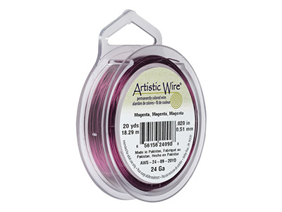 Beadalon Artistic Wire 24 Gauge    Magenta 0.51mm X 18.2m - Standard Image - 1