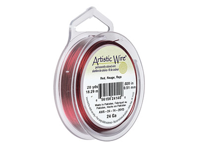Beadalon Artistic Wire 24 Gauge Red 0.51mm X 18.2m - Standard Image - 1
