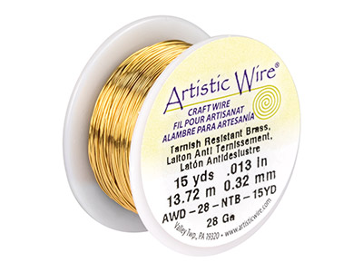 Beadalon Artistic Wire 28 Gauge    Tarnish Resistant Brass 0.32mm X   13.7m - Standard Image - 1