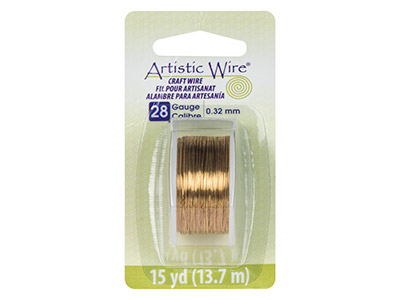 Beadalon Artistic Wire 28 Gauge    Tarnish Resistant Brass 0.32mm X   13.7m - Standard Image - 3