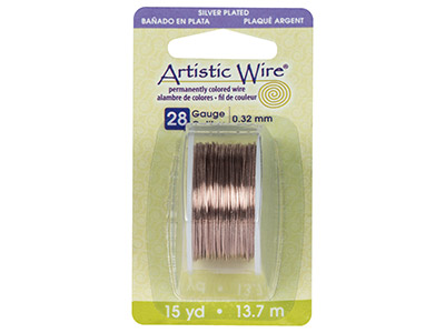 Beadalon Artistic Wire 28 Gauge    Silver Plated Rose Gold Colour     0.32mm X 13.7m - Standard Image - 3