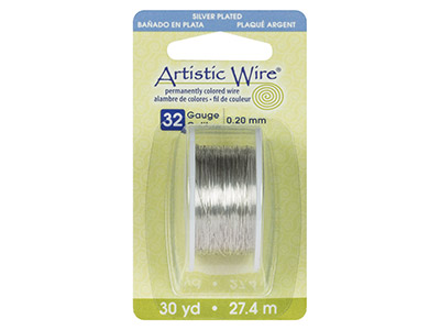 Beadalon Artistic Wire 32 Gauge    Silver Plated 0.20mm X 27.4m - Standard Image - 3
