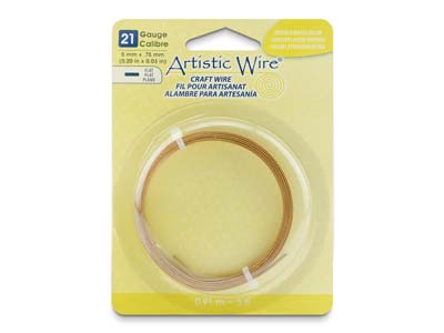 Beadalon Artistic Wire 21 Gauge    Flat Antique Brass Colour 0.75mm X 5mm X 0.91m