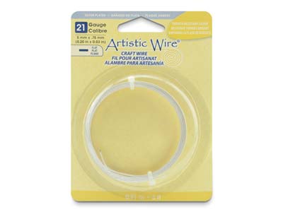 Beadalon Artistic Wire 21 Gauge    Flat Tarnish Resistant Silver      Plated 0.75mm X 5mm X 0.91m