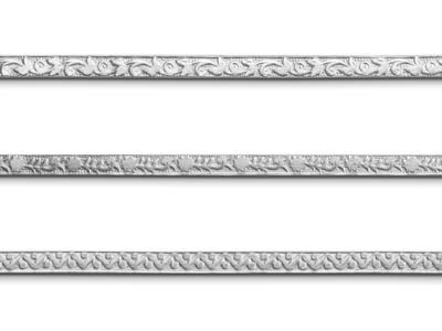 Beadalon Artistic Wire Pattern Flat Tarnish Resistant Silver 0.58mm X   4.6mm X 152mm - Standard Image - 2