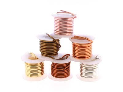 Wire Elements, 16 Gauge, Pack of 6  Assorted Colours, Tarnish           Resistant, Medium Temper, 1yd/0.91m - Standard Image - 2