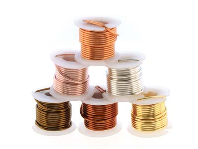 Wire Elements, 18 Gauge, Pack of 6  Assorted Colours, Tarnish           Resistant, Medium Temper, 2yd/1.83m - Standard Image - 5