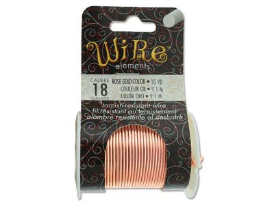 Wire Elements, 18 Gauge, Rose Gold Colour, Tarnish Resistant, Medium  Temper, 10yd9.14m