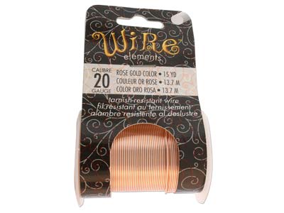 Wire Elements, 20 Gauge, Rose Gold Colour, Tarnish Resistant, Medium  Temper, 15yd13.72m