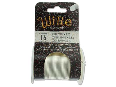 Wire Elements, 16 Gauge, Silver    Colour, Tarnish Resistant, Medium  Temper, 8yd7.32m