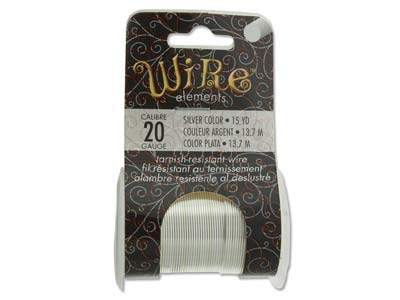 Wire Elements, 20 Gauge, Silver    Colour, Tarnish Resistant, Medium  Temper, 15yd13.72m