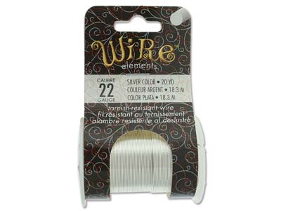 Wire Elements, 22 Gauge, Silver    Colour, Tarnish Resistant, Medium  Temper, 20yd18.29m