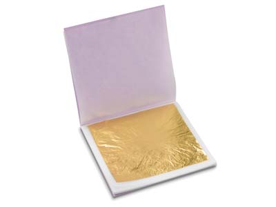 23.6ct Red Gold Leaf, 1 Book Of 25 Leaves, 80mm X 80mm, Transfer Leaf