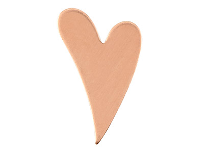 Copper Blanks Fancy Heart          Pack of 12, 17mm X 26.8mm X 1mm