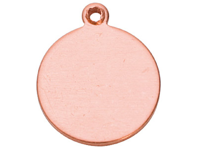 Copper Blank Round Drop Pack of 6  15mm X 18mm X 1mm