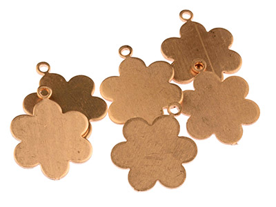 Copper Blanks Medium Daisy Pendant Pack of 6 25mm X 19mm