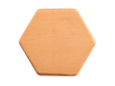 Copper Blanks Hexagon Pack of 6,   18mm X 20mm - Standard Image - 2