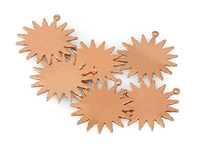 Copper Blanks Sunburst Pack of 6,  27mm X 0.9mm - Standard Image - 2
