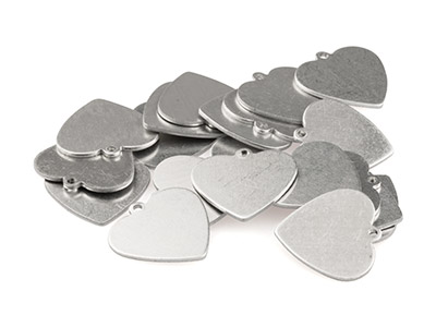 ImpressArt Aluminium Heart 16mm    Stamping Blank Pack of 20 Pierced  Hole - Standard Image - 2