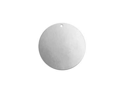 ImpressArt Aluminium Round Disc    22mm Stamping Blank Pack of 15     Pierced Hole - Standard Image - 1