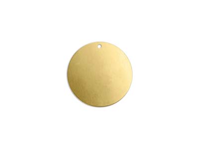 ImpressArt Brass Round Disc 19mm   Stamping Blank Pack of 6 Pierced   Hole - Standard Image - 1