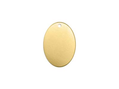 ImpressArt Brass Oval 19x12mm      Stamping Blank Pk 9 Pierced Hole - Standard Image - 1