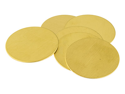 Brass Discs Round Pack of 6, 38mm - Standard Image - 1