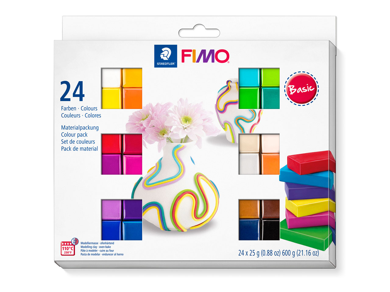 FIMO Staedtler Kids Fimo Oven Bake Clay Starter set 6 x 56g Blocks assorted Colours 