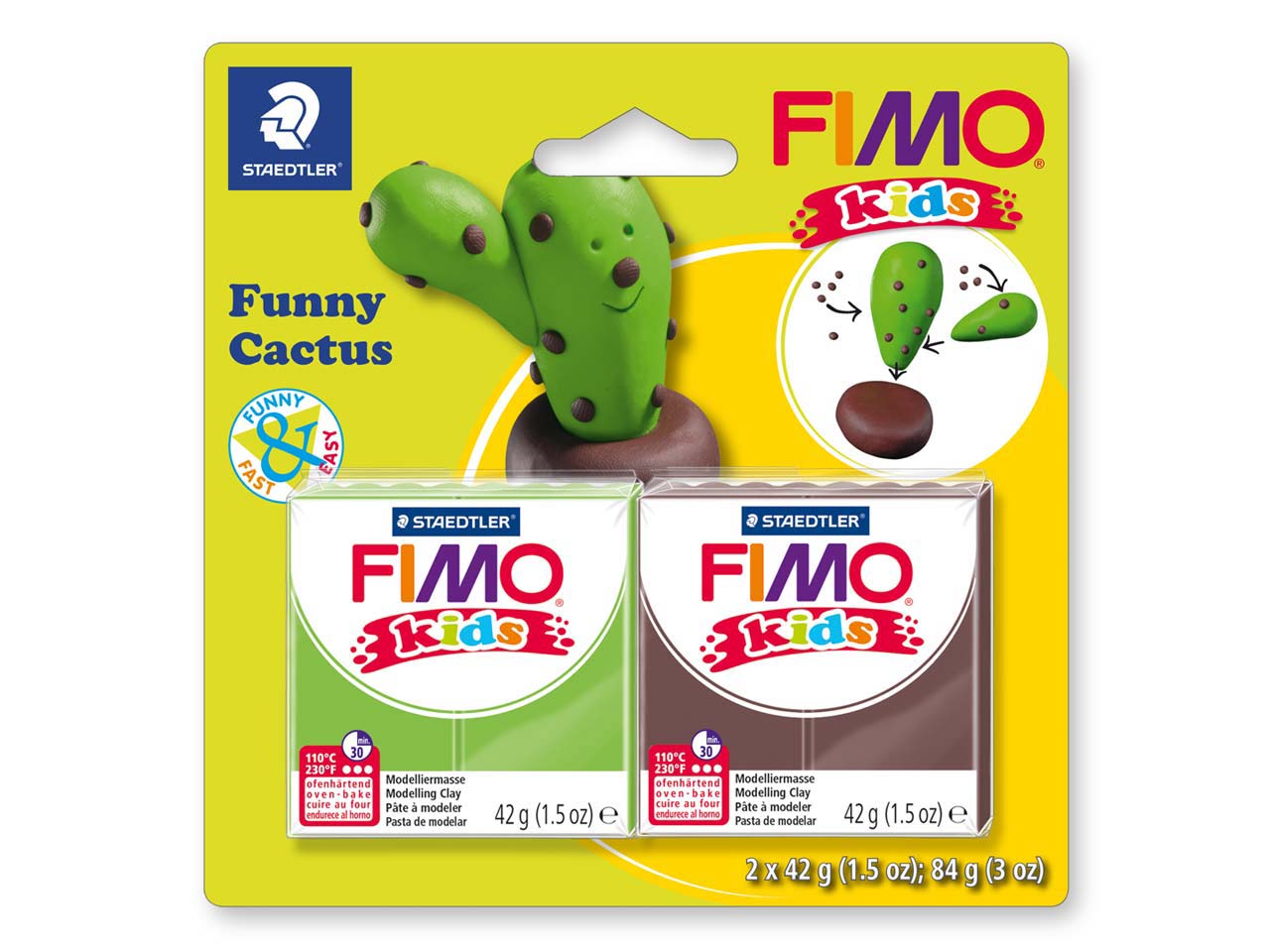 2 Blöcke weiches ofenhärtendes Knetgummi Fimo Kids Funny Kits Marienkäfer 