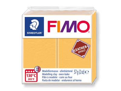 Fimo Leather Effect Saffron Yellow 57g Polymer Clay Block Fimo Colour Reference 109