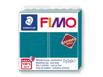Fimo Leather Effect Lagoon 57g     Polymer Clay Block Fimo Colour     Reference 369 - Standard Image - 1