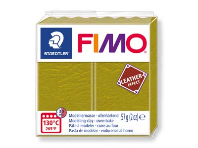Fimo Leather Effect Olive 57g      Polymer Clay Block Fimo Colour     Reference 519