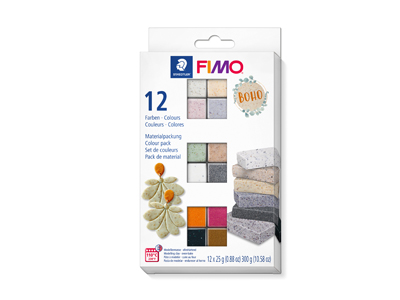 Fimo Effect Boho Colours Pk Of 12  Half Blocks