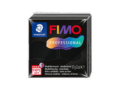Fimo Professional Black 57g Polymer Clay Block Fimo Colour Reference 9 - Standard Image - 1