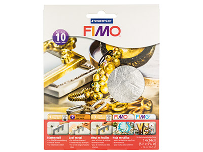 Fimo Silver Leaf Metal 10 Sheets - Standard Image - 1