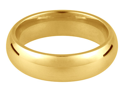 9ct Yellow Gold Court Wedding Ring 4.0mm, Size W, 4.7g Medium Weight, Hallmarked, Wall Thickness 1.79mm, 100 Recycled Gold