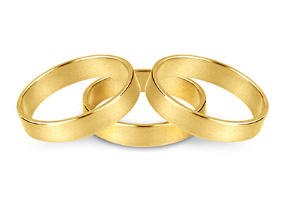 9ct Yellow Gold Flat Wedding Ring  3.0mm, Size P, 2.9g Heavy Weight,  Hallmarked, Wall Thickness 1.34mm, 100% Recycled Gold - Standard Image - 2