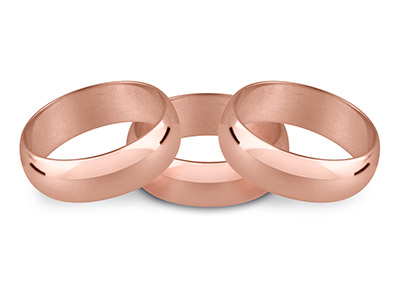 18r D Shape Wedding Ring 3.0mm,    Size L, 3.4g Medium Weight,        Hallmarked, Wall Thickness 1.53mm, 100% Recycled Gold - Standard Image - 2