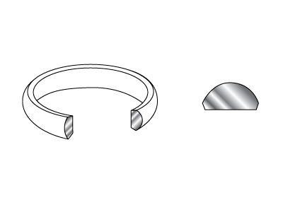 18ct White Gold D Shape            Wedding Ring 3.0mm, Size P, 4.2g   Heavy Weight, Hallmarked, Wall     Thickness 1.62mm, 100% Recycled    Gold - Standard Image - 3