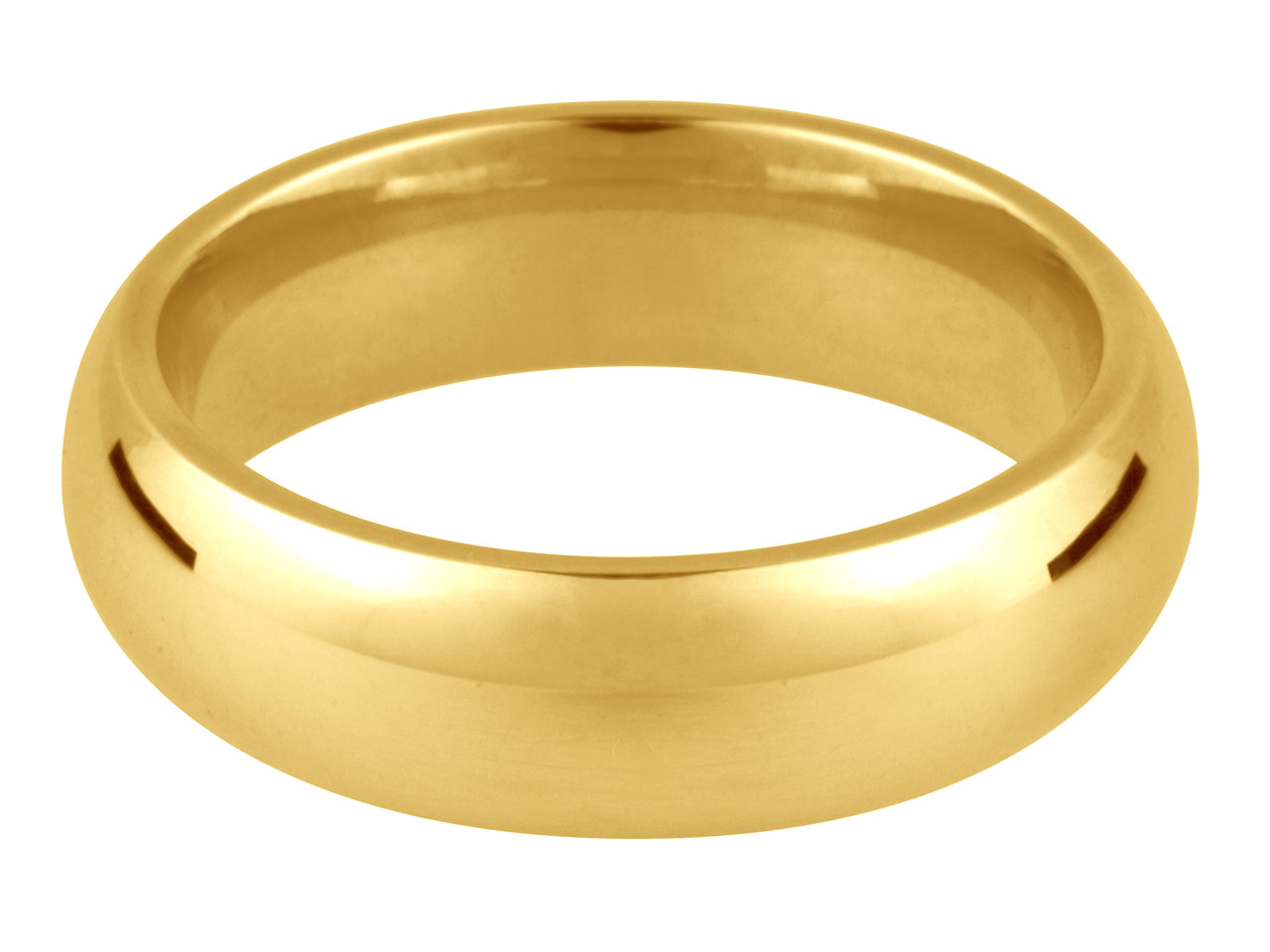 18ct Yellow Gold Court Wedding Ring 2.5mm, Size P, 3.4g Medium Weight,  Hallmarked, Wall Thickness 1.50mm,  100% Recycled Gold