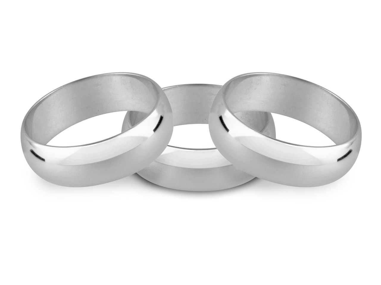 925 Sterling Silver 6mm D shape Classic Weight Wedding Ring