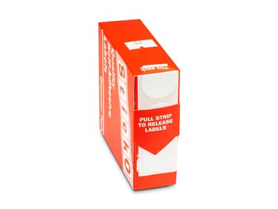 Round Adhesive Pricing Labels,     White, Box Of 1000, 25mm - Standard Image - 2