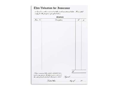 Valuation Forms With Printed        Format, Pack of 100 Sheets, A4 Size - Standard Image - 2